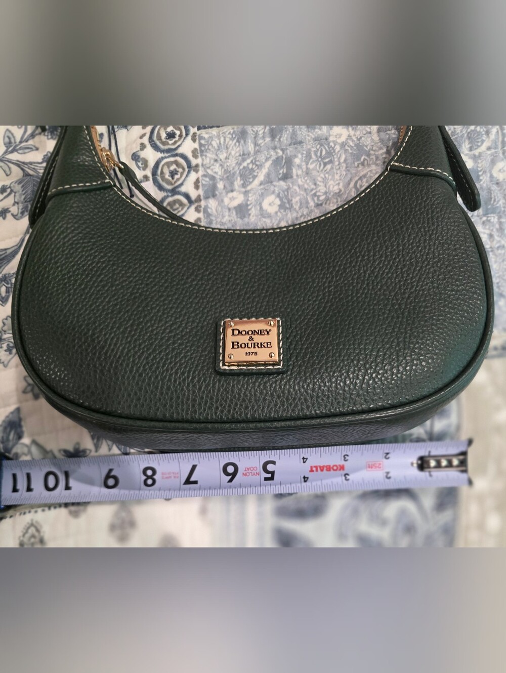 Dooney & Bourke Dark Green Pebbled Leather Shoulder Hobo - Picture 8 of 8